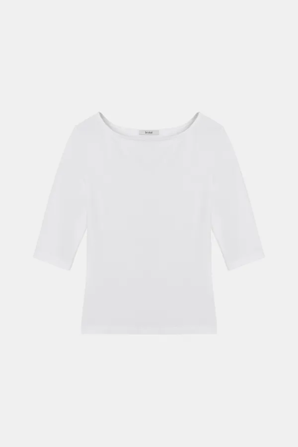 [9th] Finca Boat Neck Tee in White
