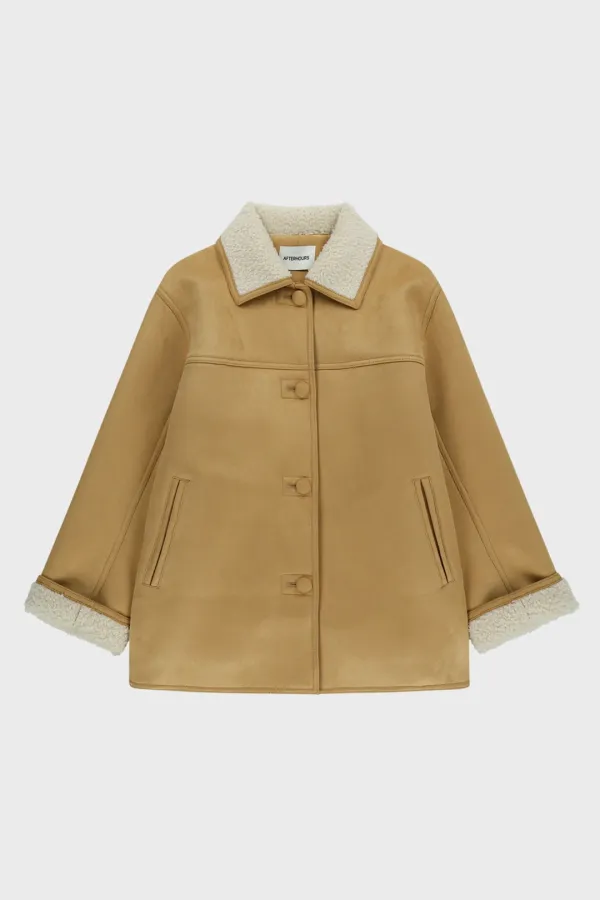 WOOL SHEARLING MUSTANG JACKET (SUEDE-BEIGE)