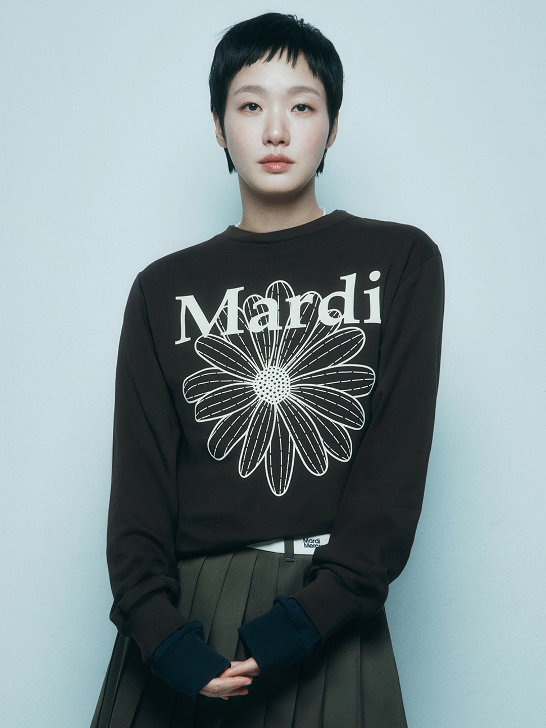 마르디 메크르디 TSHIRT LONG SLEEVE FLOWERMARDI_BROWN CREAM 상품 이미지 2