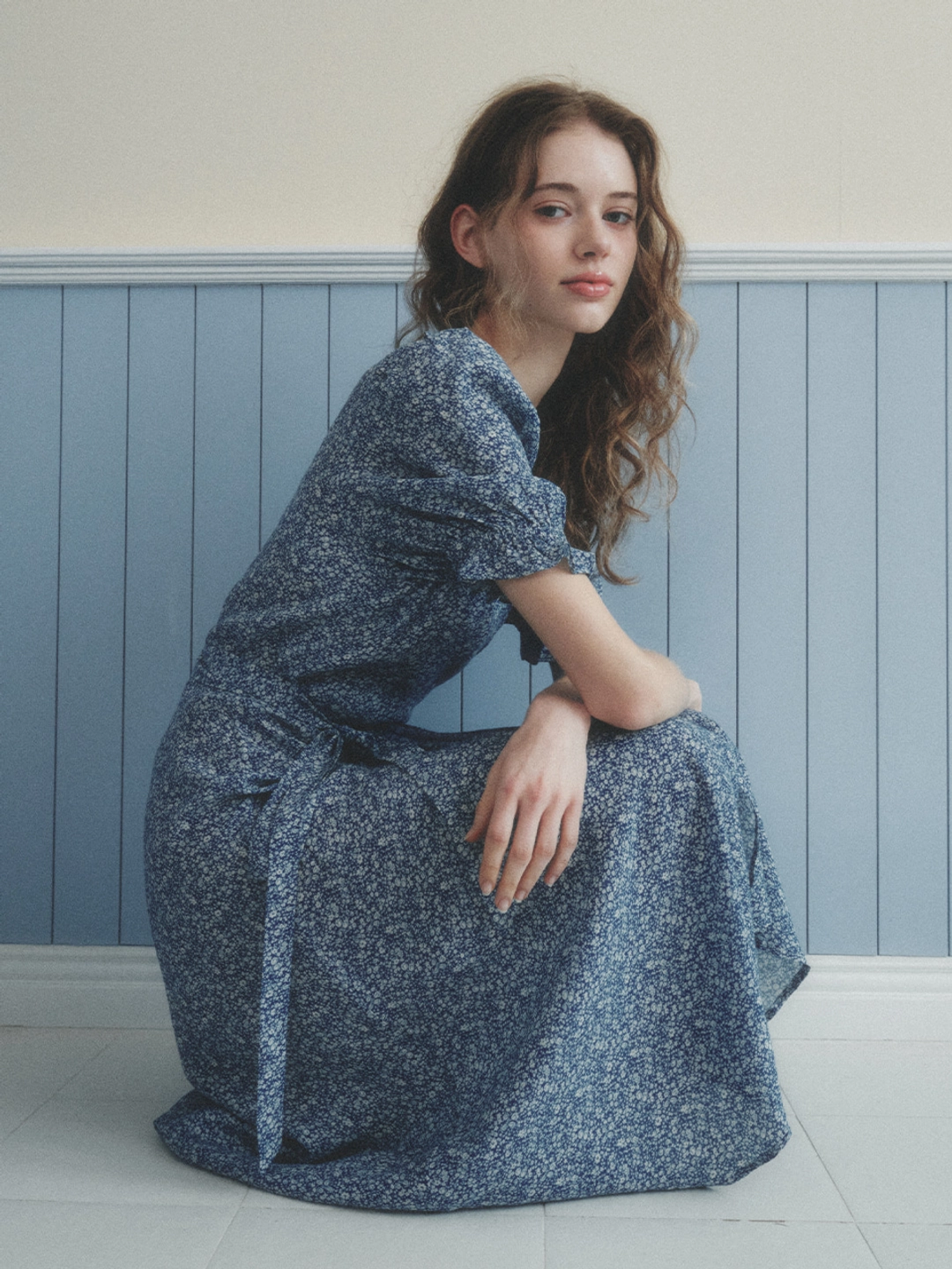 르니나 JANE flower lap dress_sky blue 상품 이미지 3