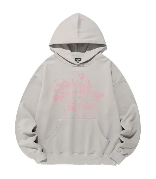 dark fantasy girl hoodie[grey]