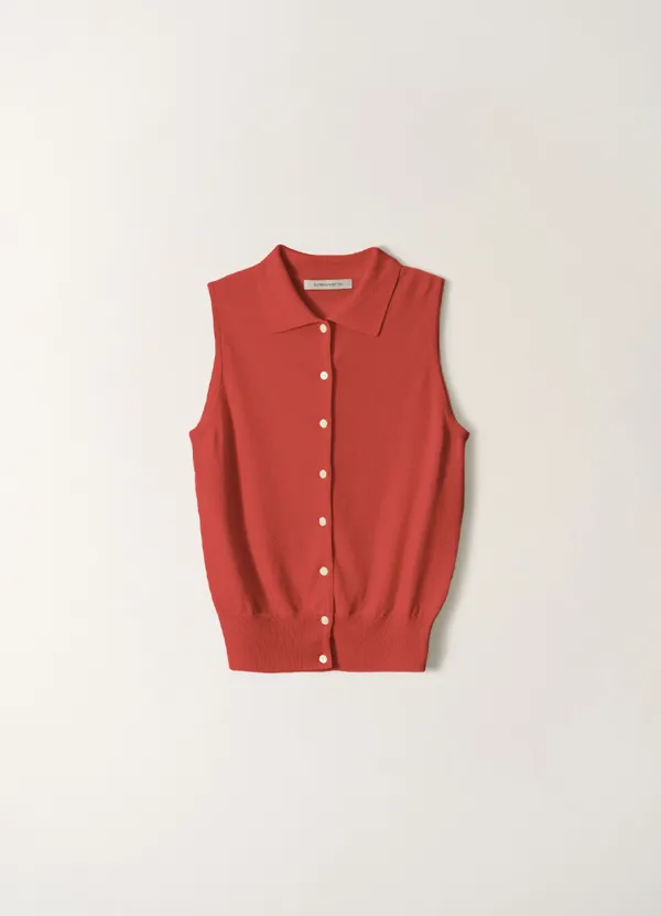 Lash sleeveless knit top (Red)
