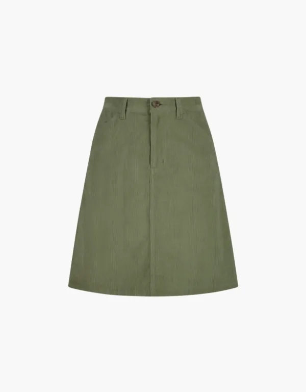 corduroy midi skirt - khaki