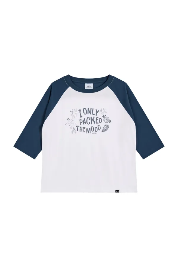 (W) COASTAL RAGLAN T-SHIRT-WHITE