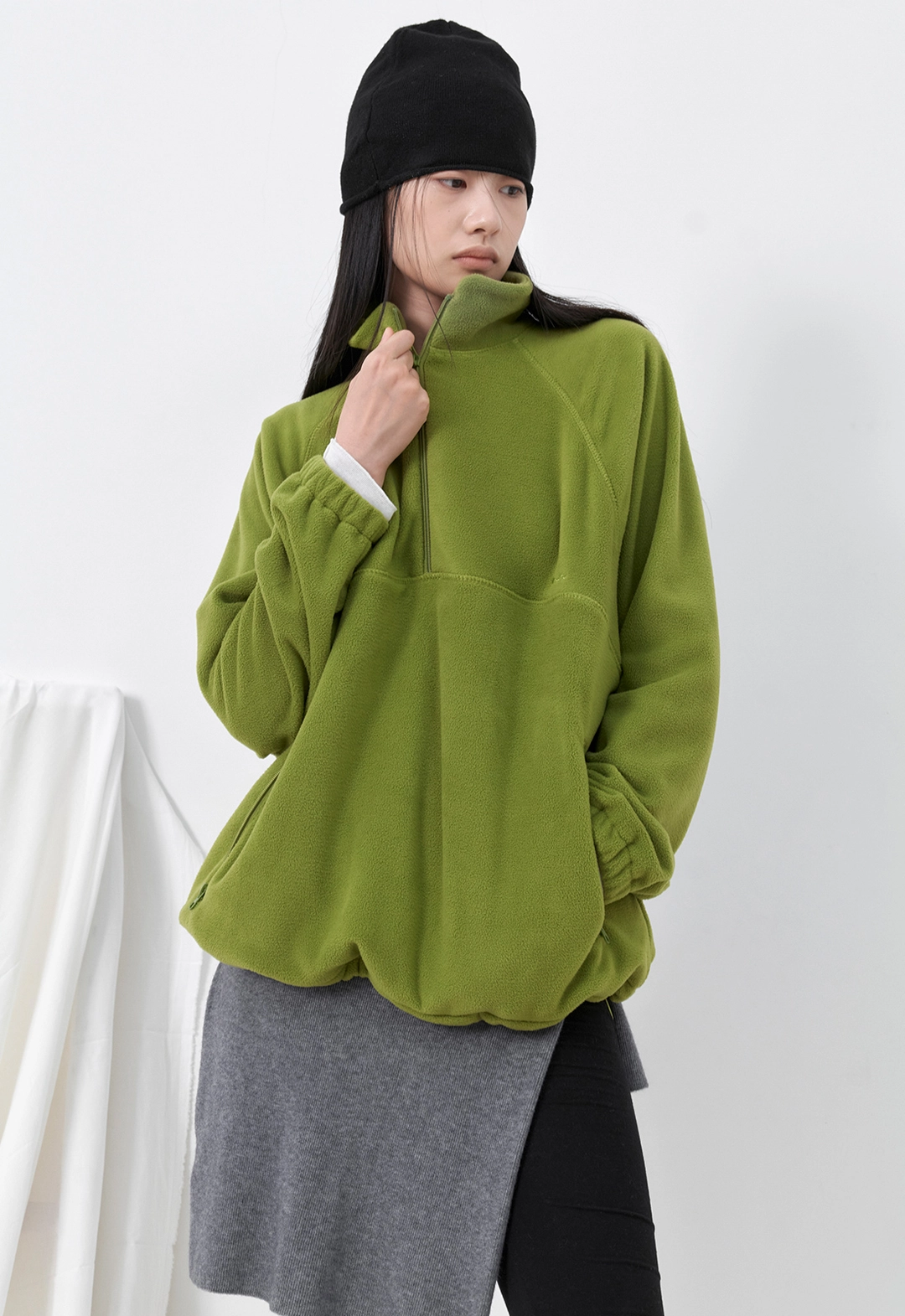 아뜰리에 나인 (T-7315)AN TOVE FLEECE HALF ZIP-UP 상품 이미지 2