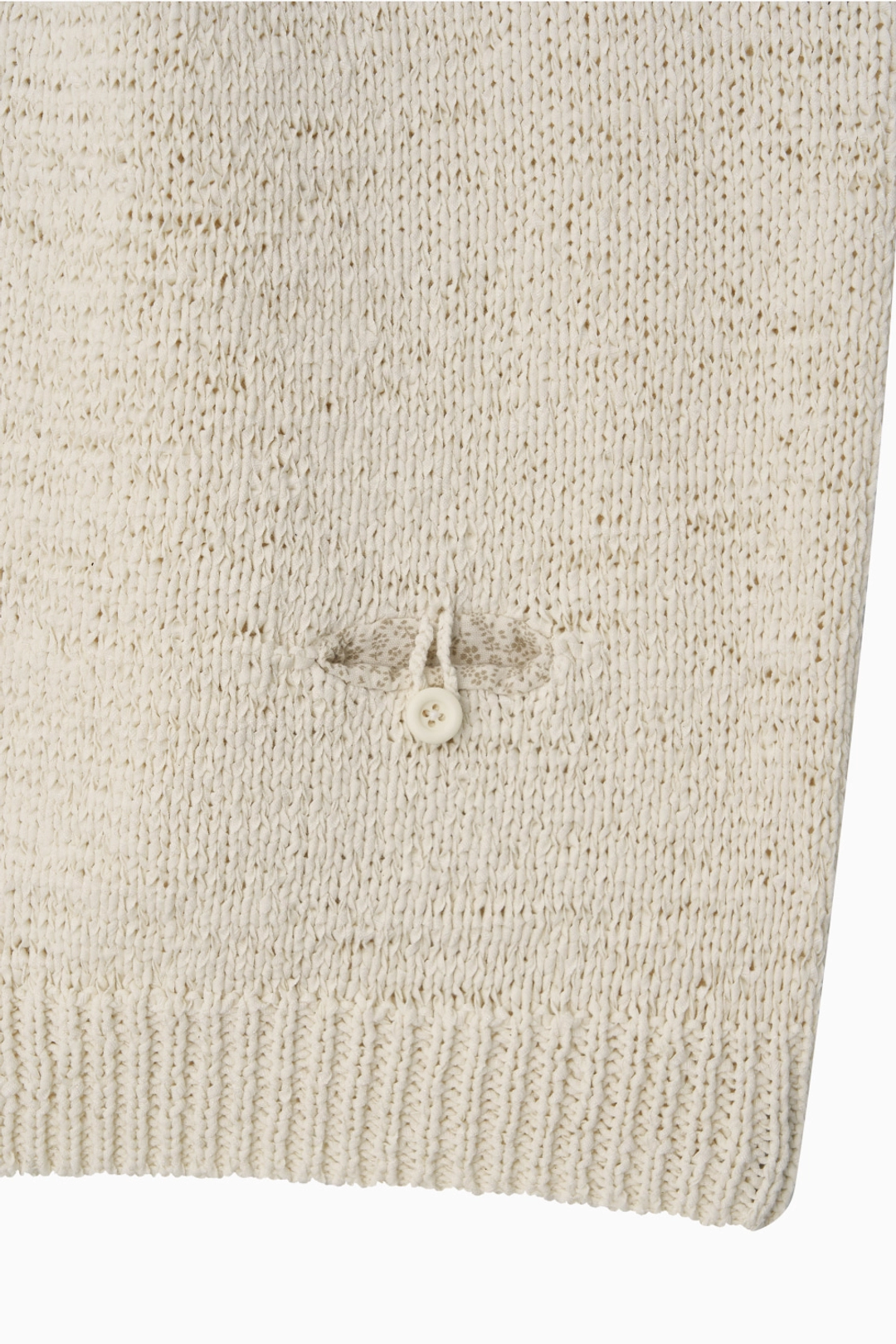 오헤시오 WEAVING POCKET CAP-SLEEVE KNIT, IVORY 상품 이미지 3