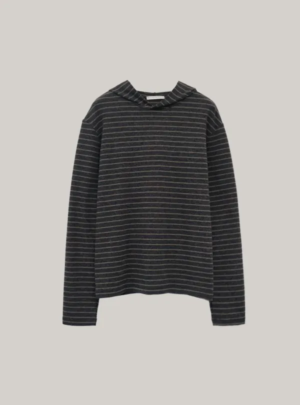 Stripe Hood T-shirt (charcoal)