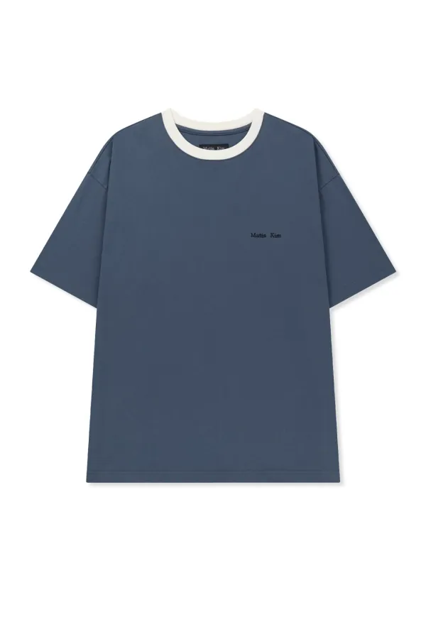 TONAL RIB BACK LOGO TOP FOR MEN IN SMOKE BLUE