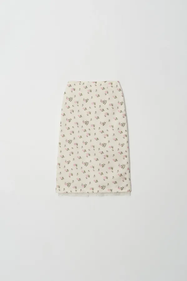 [2차] Floral Jacquard Skirt (cream)
