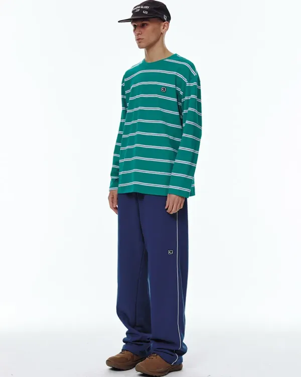 SIDE LINE WIDE SWEATPANTS_NAVY