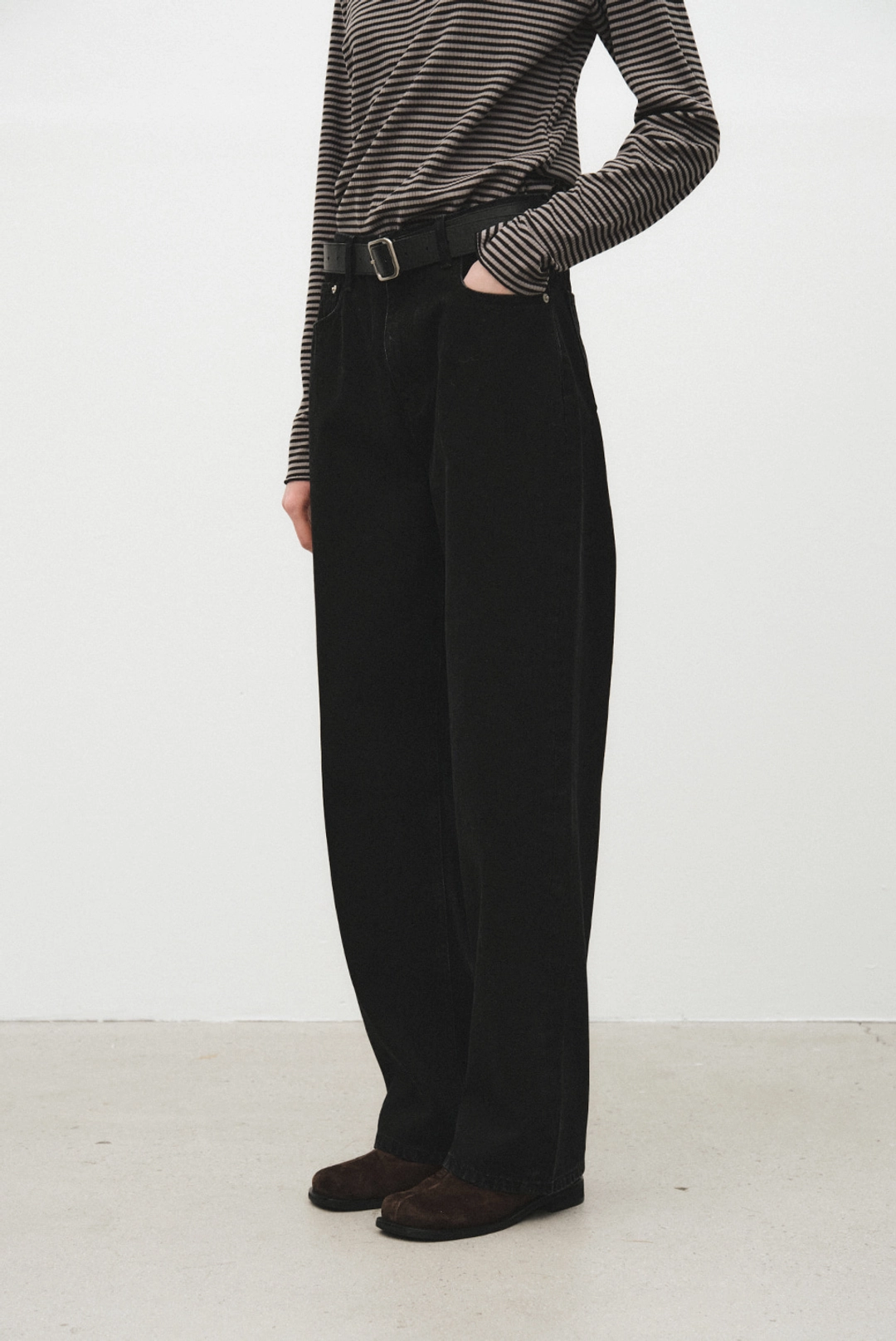 브렌다 브렌든 vermont denim pants - black 상품 이미지 2