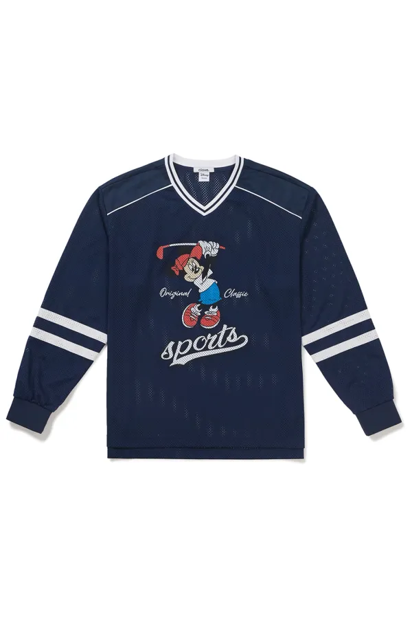 [26SM clove] Mickey_Mesh T-Shirt (Navy)