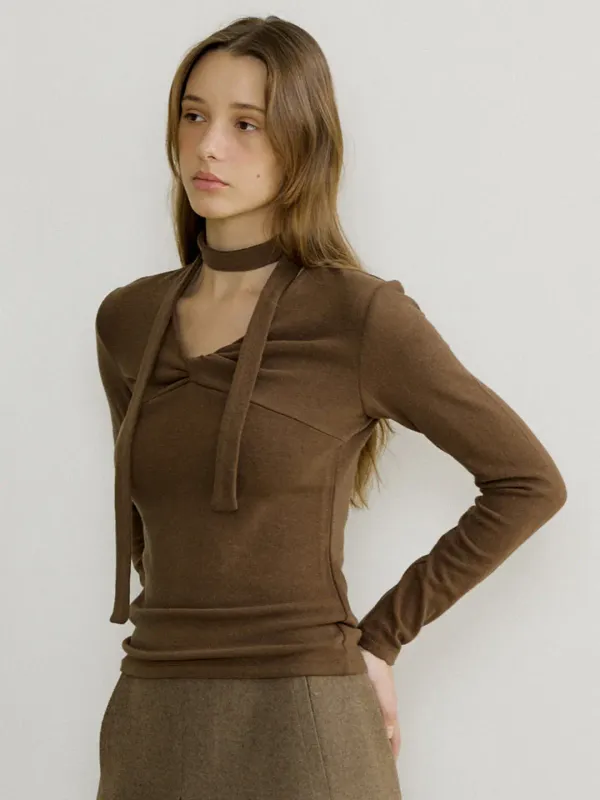 JERSEY TWIST LONG SLEEVE T_3COLOR