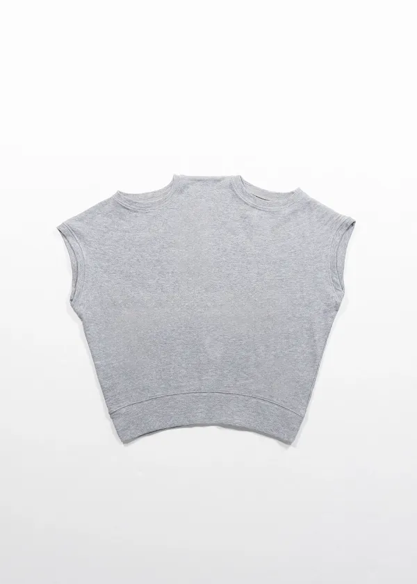 [06/08출고]GLITTER DOUBLE NECK VEST - GRAY