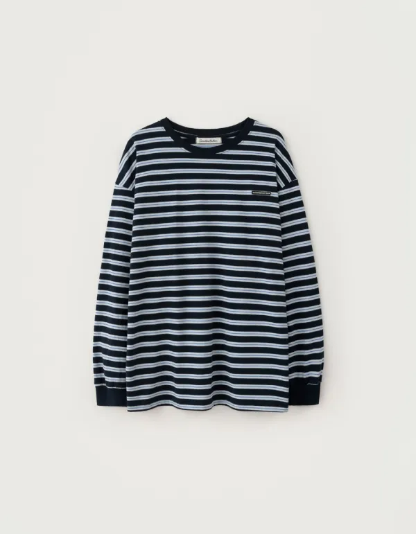 Wappen Stripe Long Top - Navy