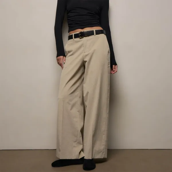 Cotton Cashmere Corduroy Pants - Latte