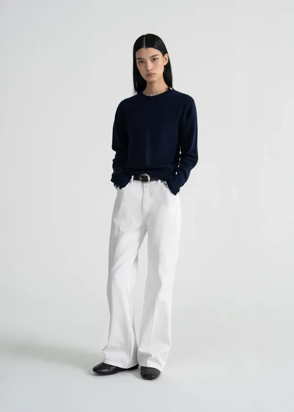 W WASHED FLARED JEANS - WHITE