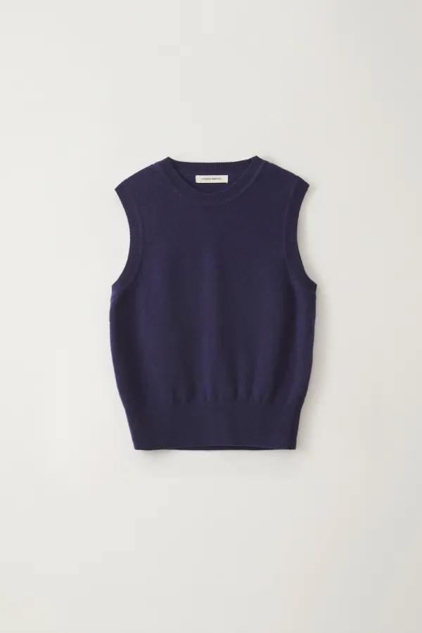 Emitt u-neck wool slipover (Navy)