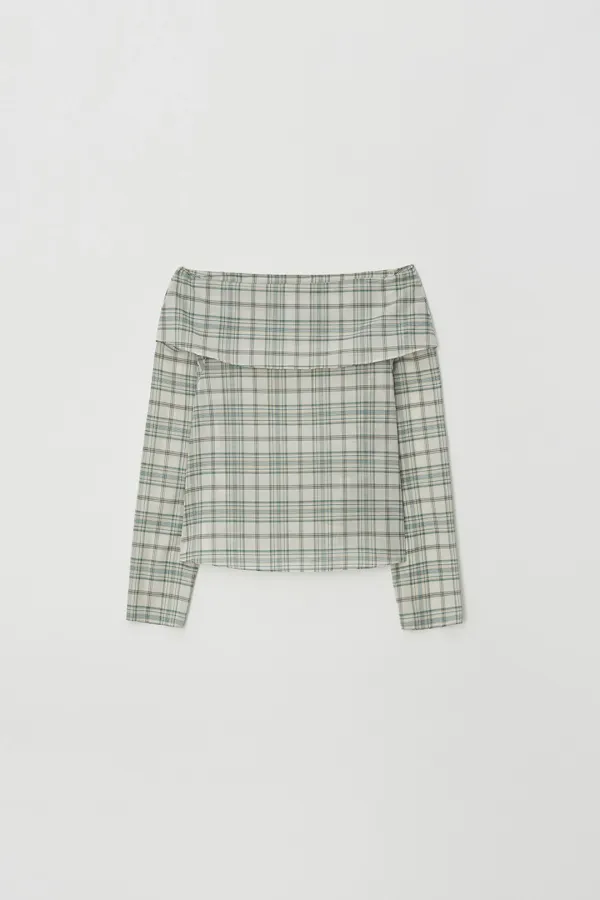 Off-Shoulder Flold Blouse (green)