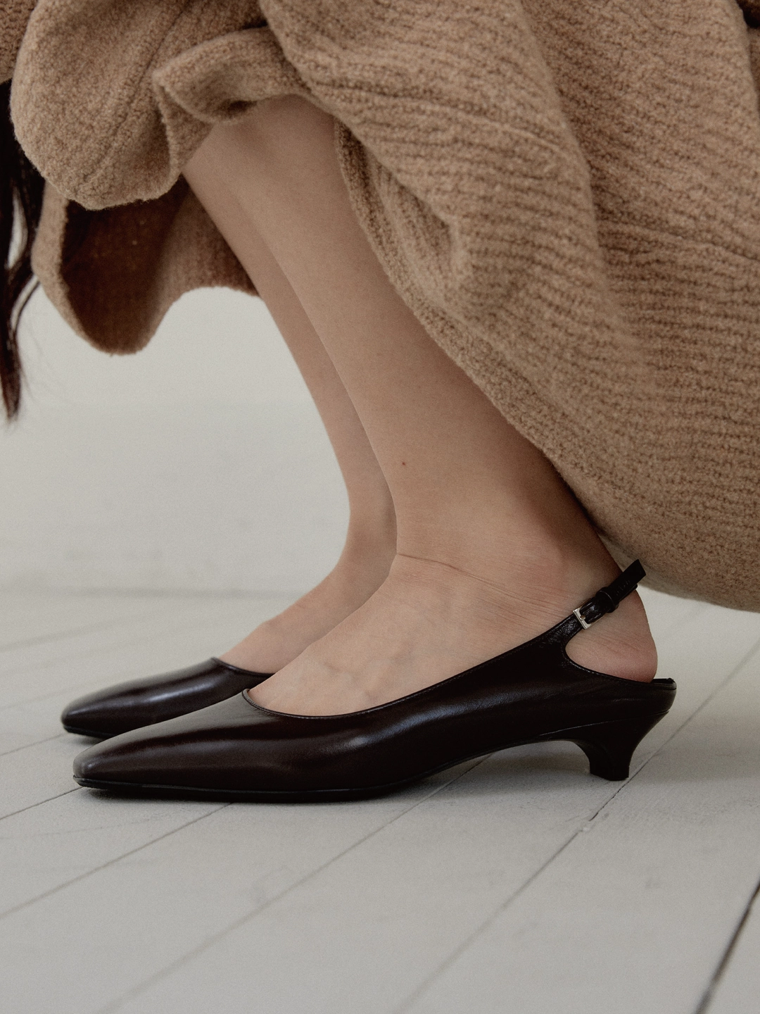 러브듀이 CITY CUT kitten heel / 브라운 상품 이미지 2