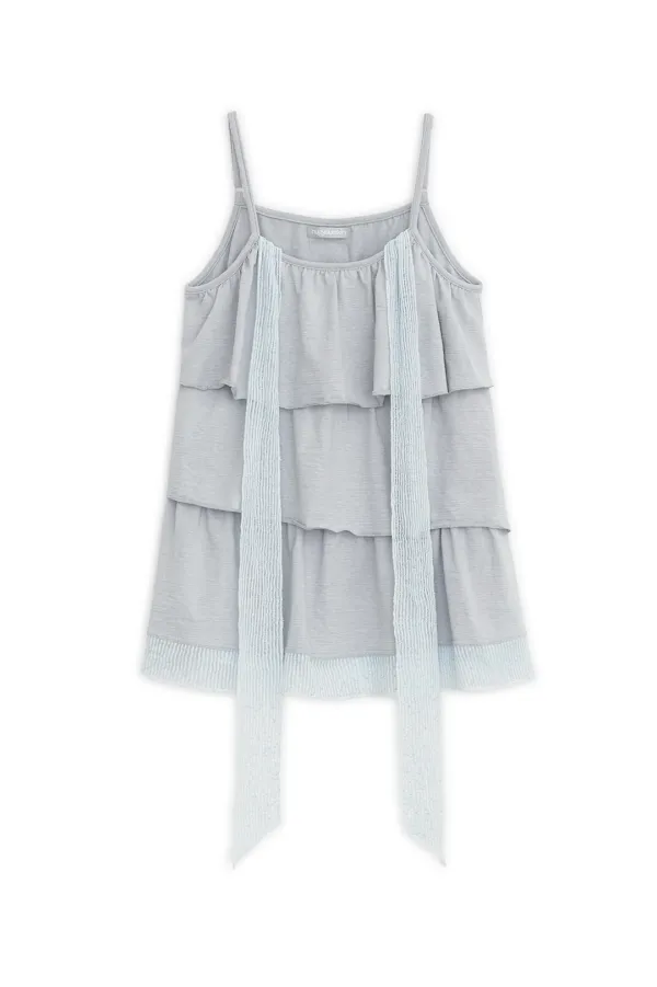 Tiered scarf sleeveless (Gray)