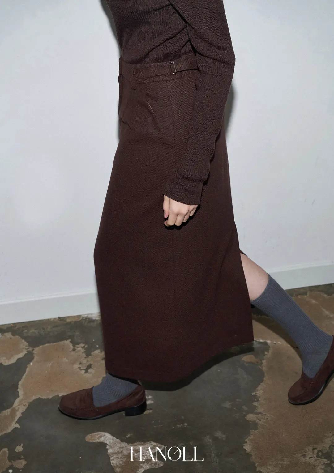 한올 Maxi Long Skirt (Brown) 상품 이미지 2