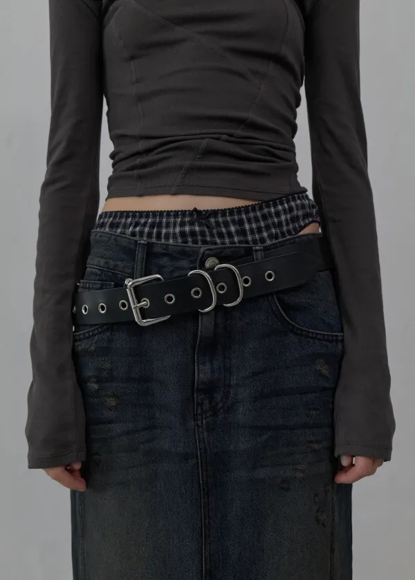 [3rd REORDER] D-RING LEATHER BELT (BLACK)