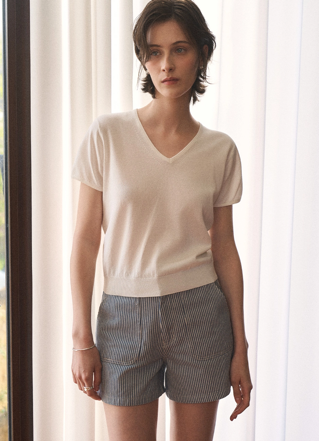 안젤로비안코 Yoko Cotton Shorts_BLUE 상품 이미지 2