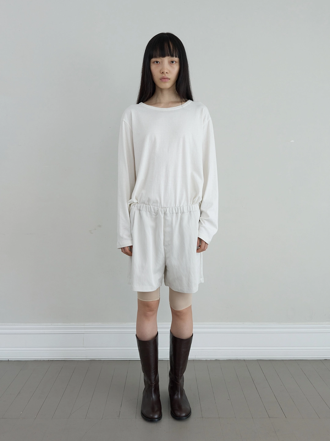 낫띵에브리띵 VINTAGE TEXTURED LONG SLEEVE TOP IN IVORY 상품 이미지 1