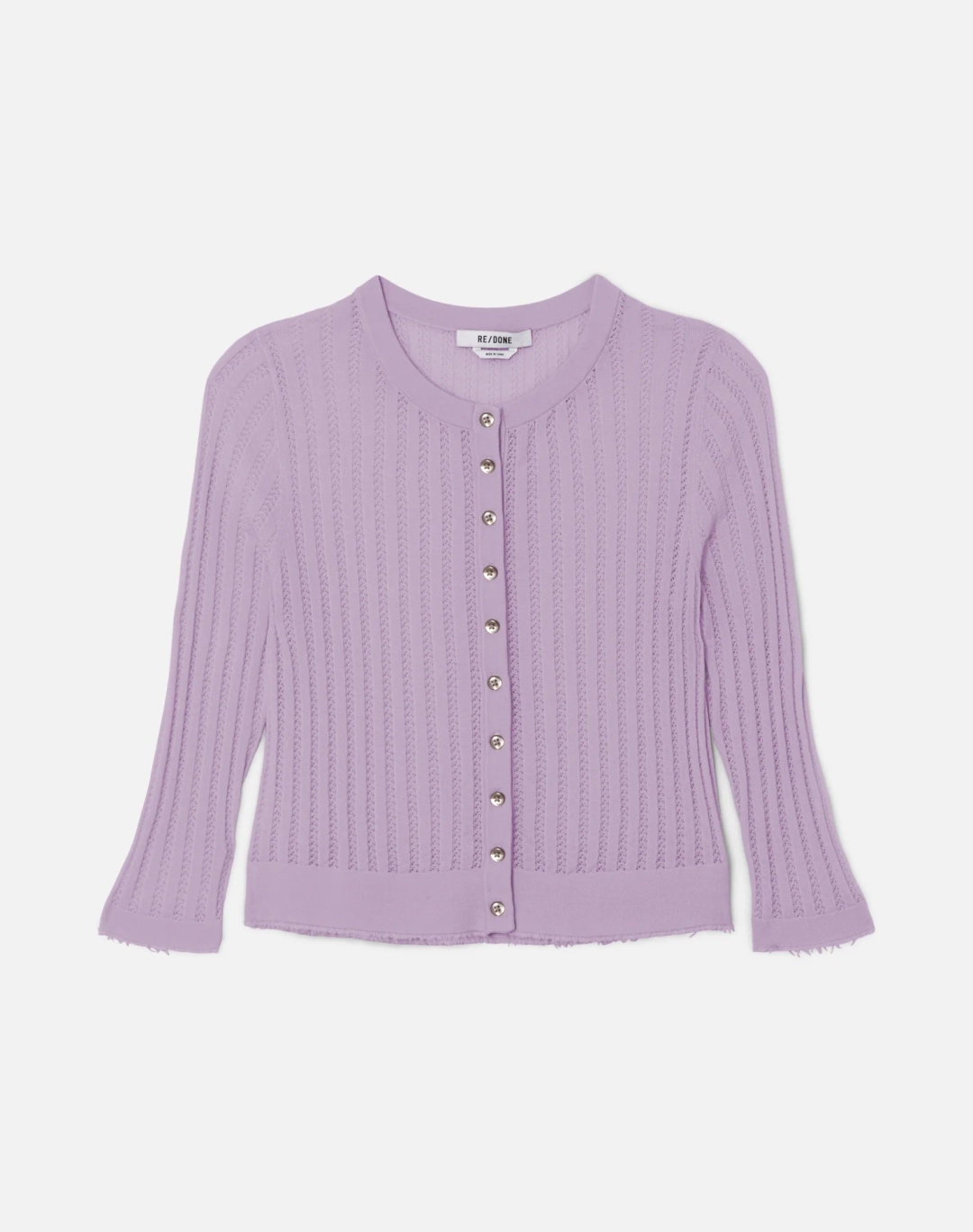 리던 The Veil Pointelle Cardigan - Baby Violet 상품 이미지 1