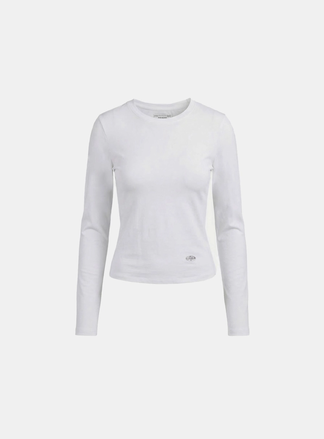 배드블러드 [w-tee26-032] Sleek Cotton Long Sleeve T-Shirt - White 상품 이미지 1