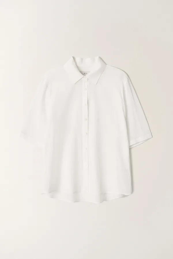 시스루 릴렉스핏 반팔 셔츠 (White)_2GMUBL20
