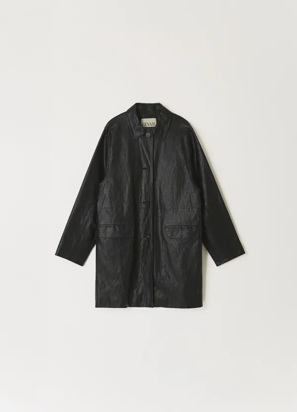 Faux Leather Half Jacket - Black