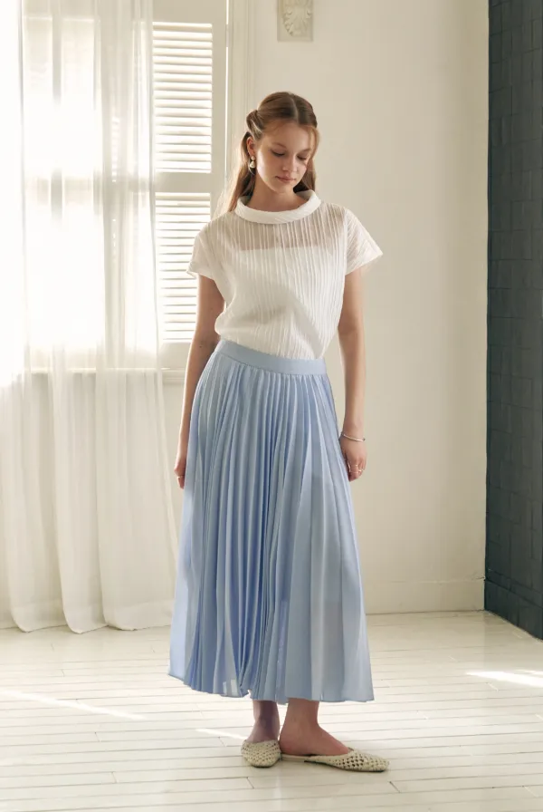 Flowy Pleated Skirt (Sky Blue)