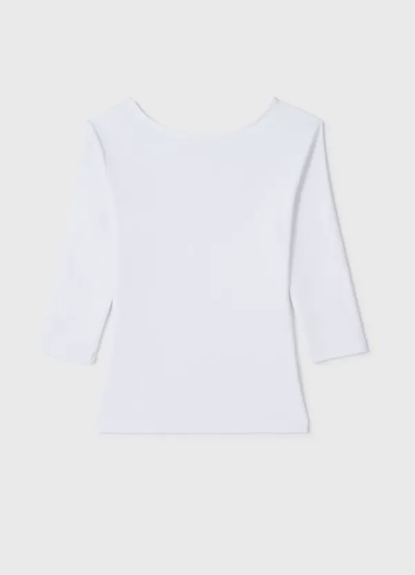 Scoop Back Half Sleeve / Pure White