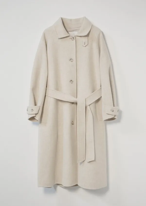 handmade wool trench coat-yellow beige