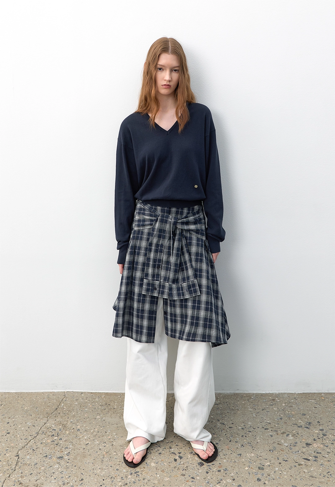 아뜰리에 나인 (Z-T-7192)COTTON&WOOL OVERFIT V-NECK KNIT 상품 이미지 3