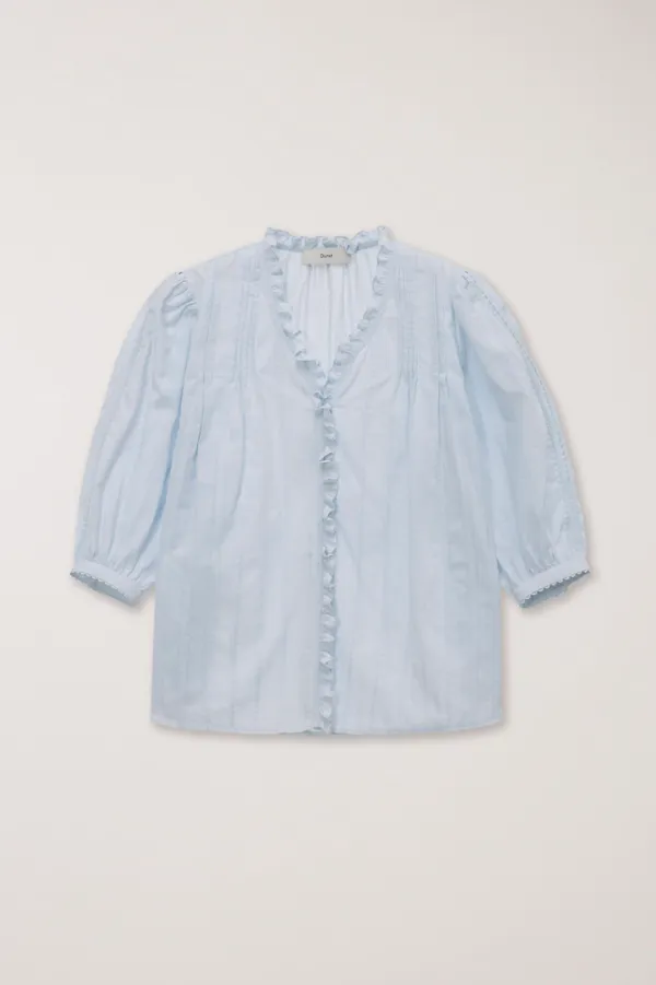 JANE FRILL BLOUSE SOFT BLUE_UDBL6B222B1