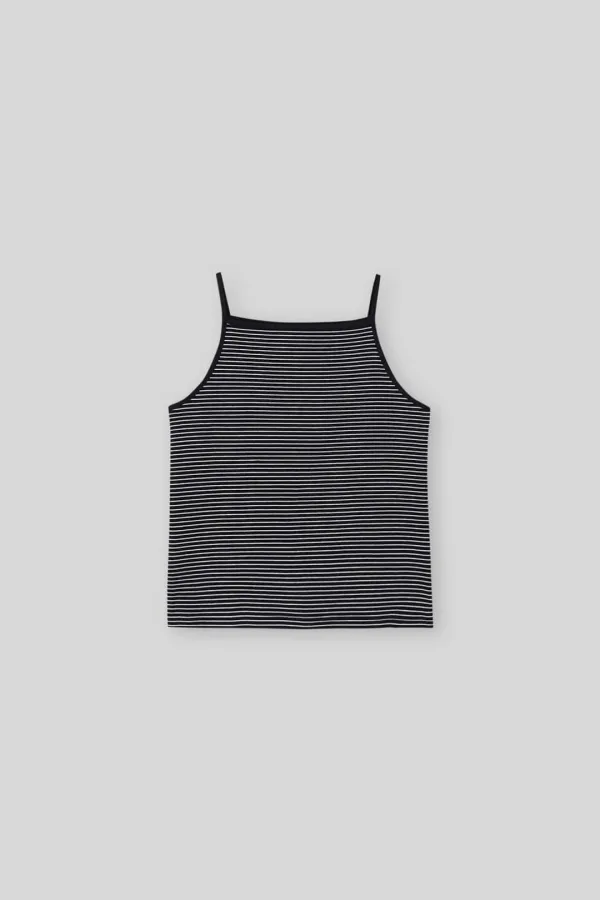 Grin stripe sleeveless (black)