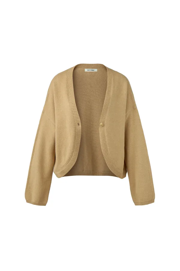 KNIT BOLERO CARDIGAN [BEIGE]