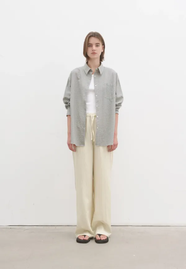 Airy check shirt (beige)