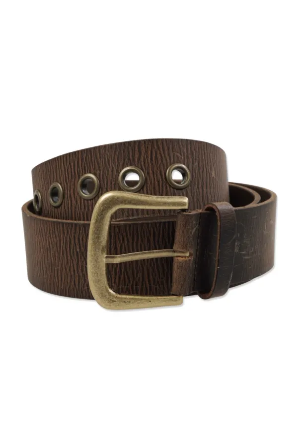 WESTERN BOLD LEATHER BELT BROWN