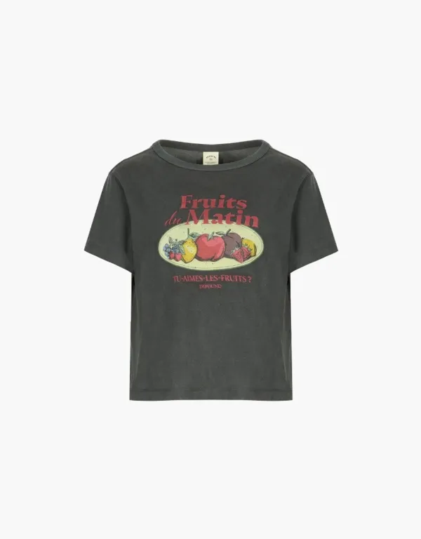 fruits market crop t-shirt - charcoal