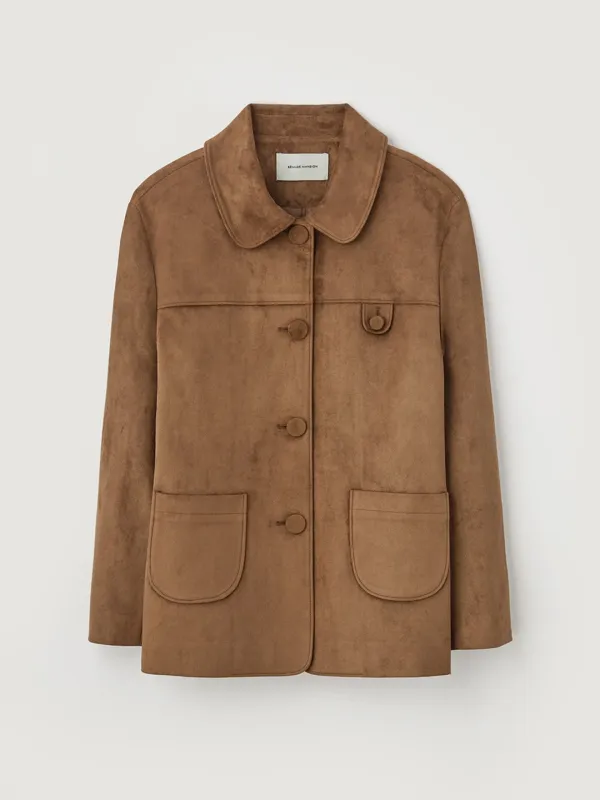 Suede single jacket - Brown