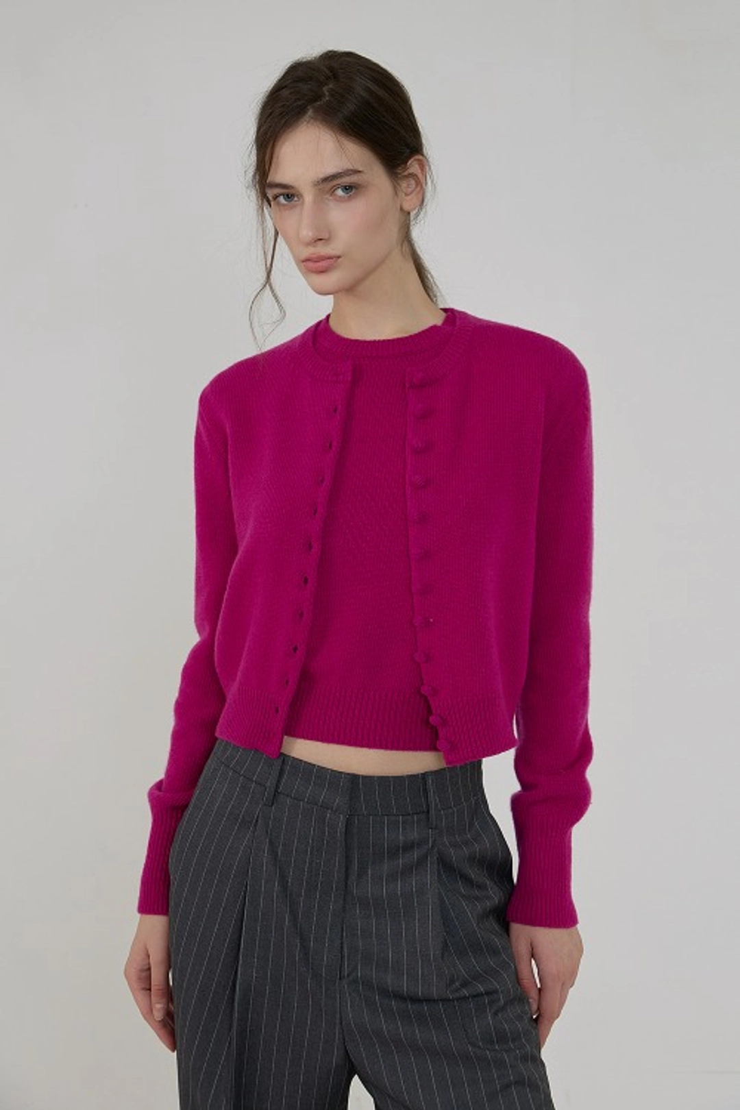 퀸스래빗 Tonie Bubble Button Knit Cardigan 상품 이미지 2