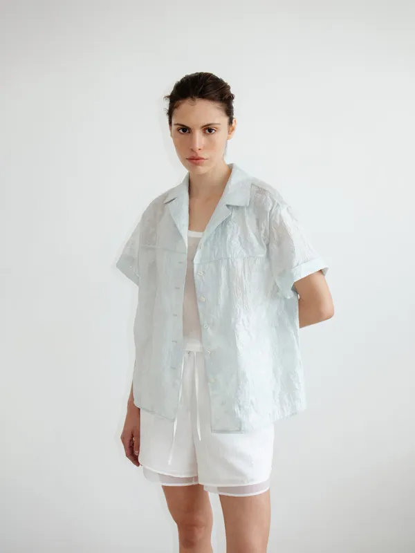 TIR JACQUARD OPEN SHIRT_SKY