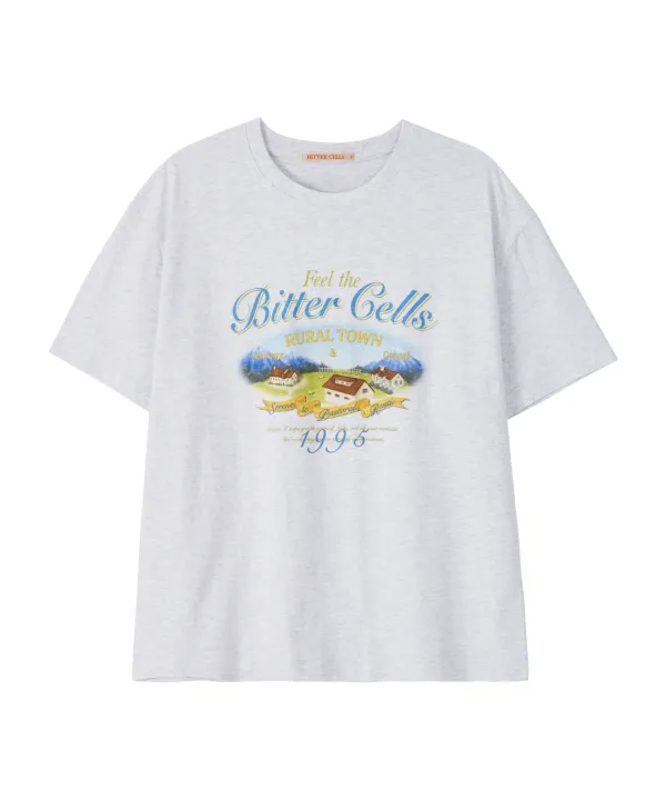 Rustic Town Tee-Light Grey