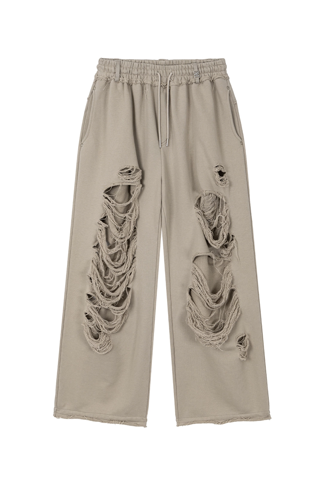 트리밍버드 Scratch Damage Wide Sweat Pants [ Beige ] 상품 이미지 1