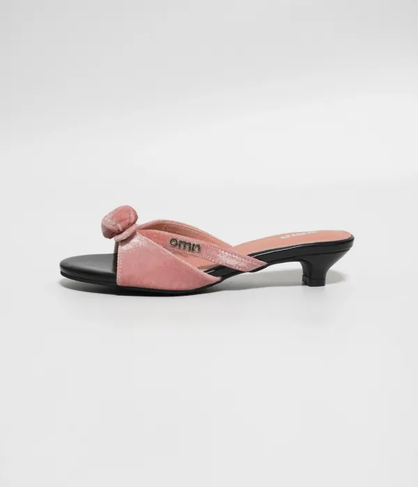omn Rose Velvet Mule [Low ver.] _Pink