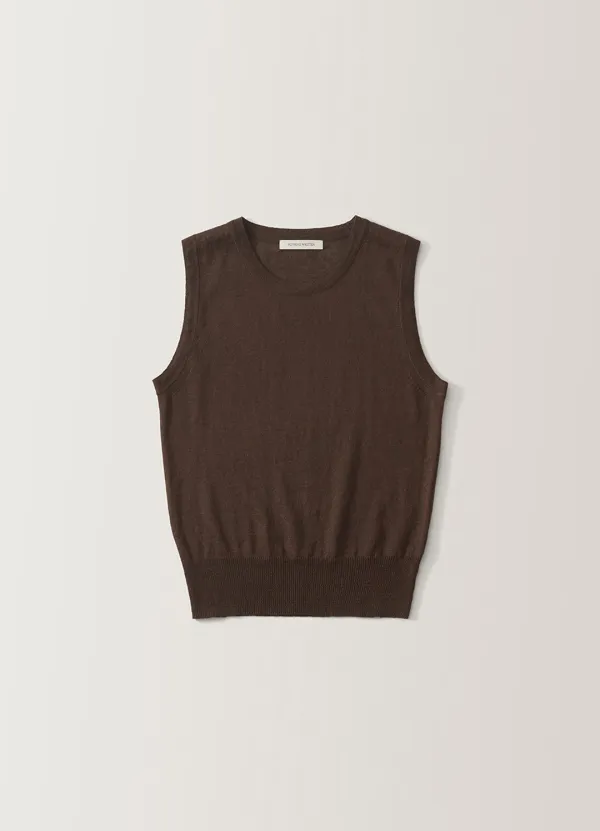 Rola linen sleeveless (Brown)